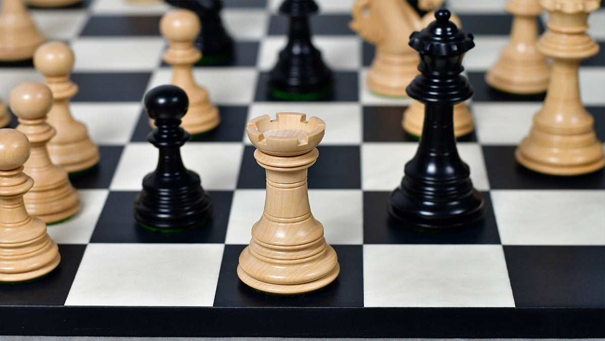 American Adios Series Luxury Chess Pieces in Ebony / Boxwood - 4.4" King
