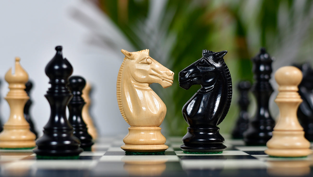 Meghdoot Staunton Series Wooden Chess Pieces in Ebony & Box Wood - 3.2" King