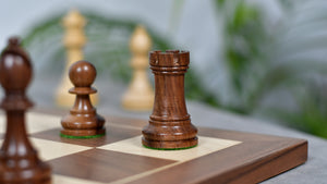 The Grandmaster Staunton Series Chess Pieces In Sheesham & Natural Boxwood - 3.75" King