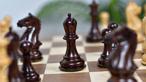 The Supreme Series (The Queens's Gambit) Staunton Weighted Chess Pieces in Acacia Wood & Indian Boxwood 4 inch King - 1400 GMS