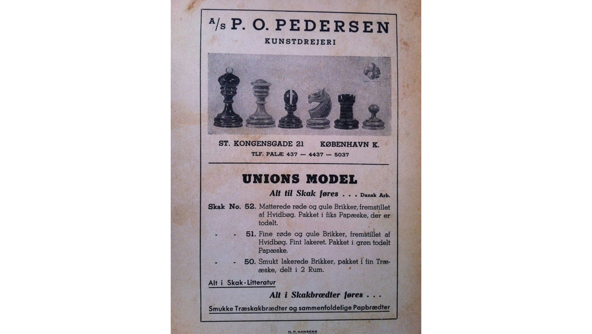 Vintage 1930 Knubbel Analysis Chess Pieces in Stained Crimson and Boxwood - 3" King
