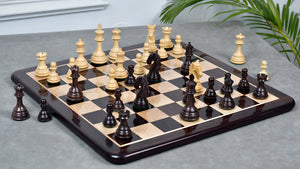 3.8'' New Columbian Staunton Series Chess Pieces in Rosewood & Boxwood - 1100 grams