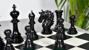 Crown Heritage Series Luxury Chess Pieces in Ebony Wood & Natural Boxwood 4.3” King