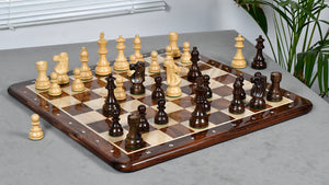 French Lardy Exclusive Weighted Chess Pieces in Sheesham Wood / Box wood - 3.75" Extra Queens