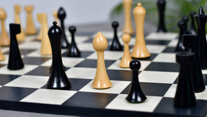 3.75'' Herman Ohme Minimalist Chess Set – Weighted Ebonized Boxwood – Pieces Only
