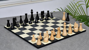 4.09" Classic Series Cone Shaped Chess Pieces in Ebonized Boxwood & Natural Boxwood - 940 Grams