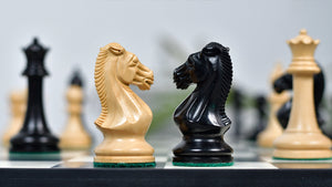 GM Blitz Edition Staunton Series Chess Pieces in Ebony Wood & Natural Boxwood - 3.75" King