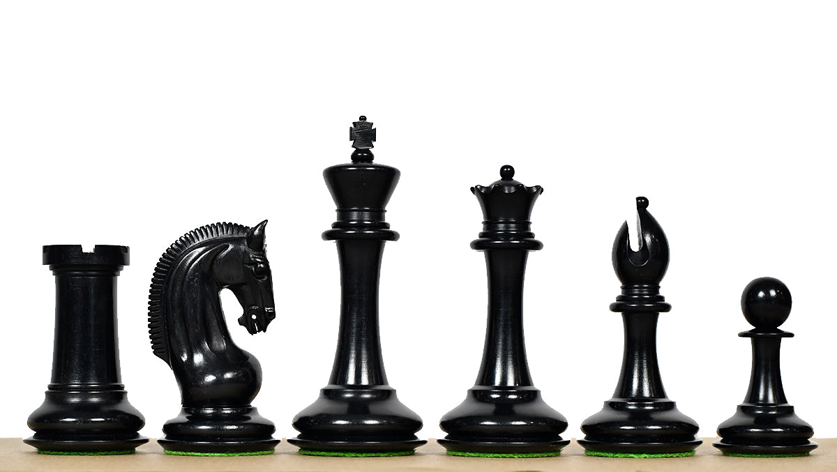 The Red Rum Luxury Staunton Series Chess Pieces in Ebony / Boxwood - 4.4" King