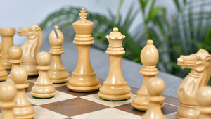 The Honour of Staunton (HOS) Series Weighted Chess Pieces in Sheesham & Natural Boxwood - 4.0" King