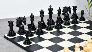 The Arabian Knight Series Artisan Staunton Luxury Chess Pieces in Ebony & Boxwood - 4.2" King