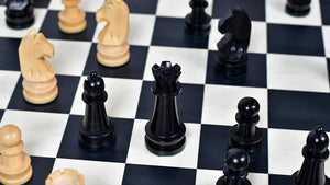 The Championship Series Staunton Chess Pieces in Ebonized Boxwood & Natural Boxwood - 3.75" King