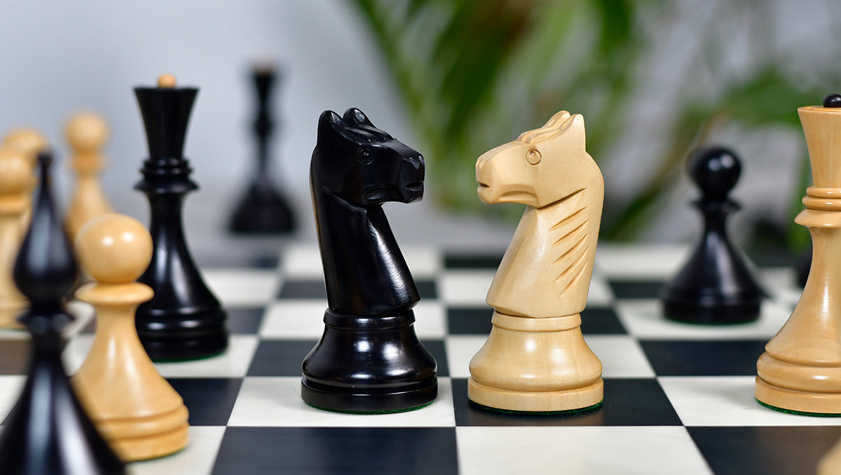 1961 Soviet Championship Baku Chess Pieces in Ebonized / Box wood - 4.05 King