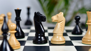 1961 Soviet Championship Baku Chess Pieces in Ebonized / Box wood - 4.05 King