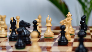 Laughing Knight Staunton Series Chess Pieces in Ebonized & Boxwood - 3.0" King