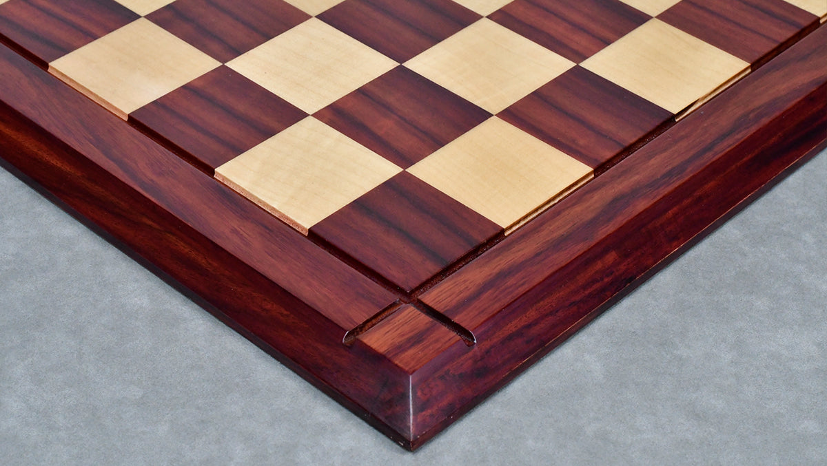 Combo Of 4.4 Inch Luxury Imperial Collector Series Artisan Chess Pieces Triple Weighted in Padauk Wood and Boxwood With Wooden Bud Rosewood / Maple Chess Board