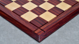 Combo Of 4.4 Inch Luxury Imperial Collector Series Artisan Chess Pieces Triple Weighted in Padauk Wood and Boxwood With Wooden Bud Rosewood / Maple Chess Board