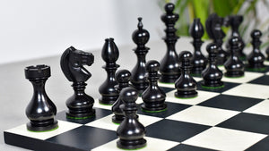 Antique Dublin Calvert Chess Pieces in Ebonized & Antiqued Boxwood 4.1" King - 850 Grams