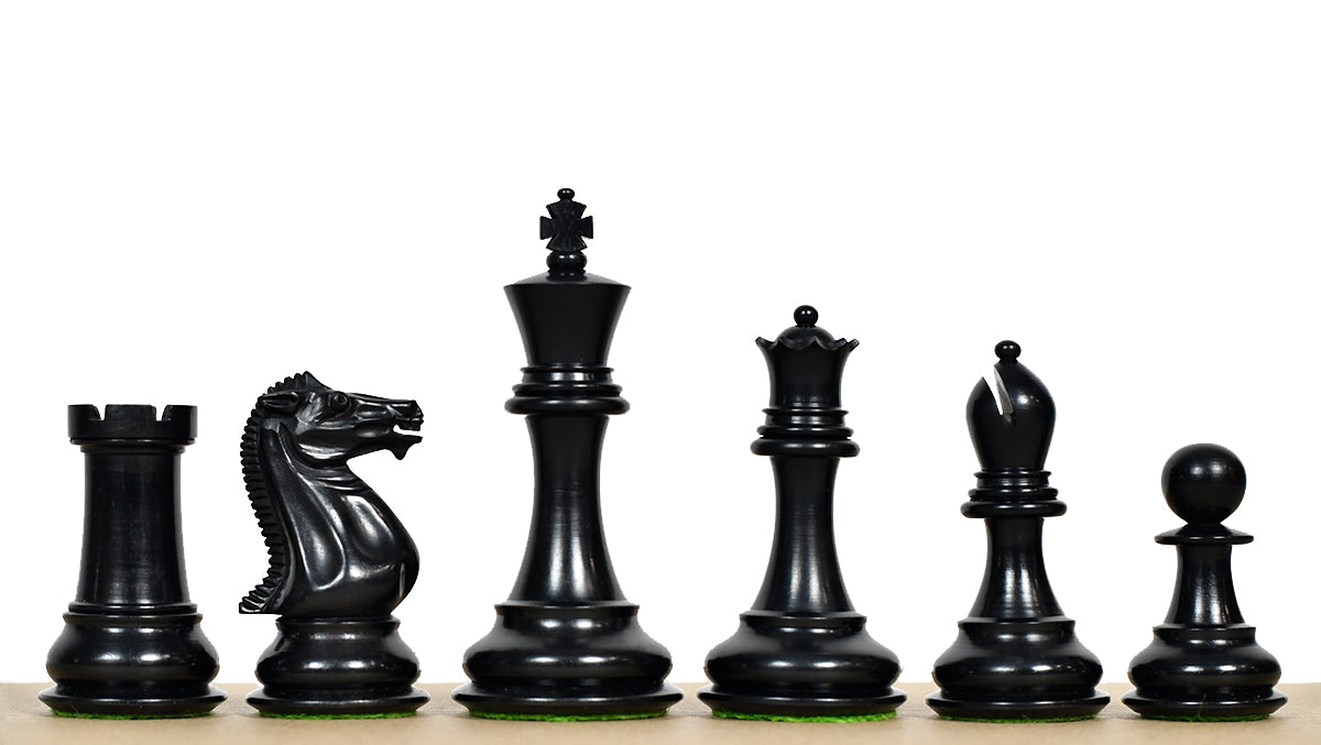 Modern Staunton Series Chess Pieces for Chess Players - Ebony & Box Wood - 3.75" King