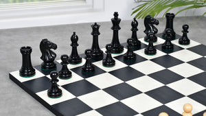 GM Blitz Edition Staunton Series Chess Pieces in Ebony Wood & Natural Boxwood - 3.75" King