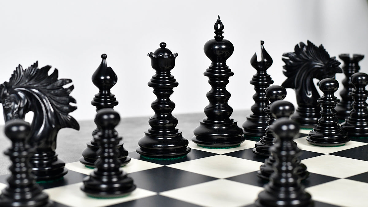 St. Petersburg Artisan Series Luxury Chess Pieces in Ebony / Boxwood - 4.3" King | Weight - 1934 Grams