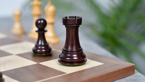 The Supreme Series (The Queens's Gambit) Staunton Weighted Chess Pieces in Acacia Wood & Indian Boxwood 4 inch King - 1400 GMS
