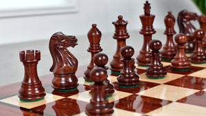 Classic 101 Staunton Series Club Size Weighted Chess Pieces in Bud Rosewood & BoxWood - 3.0" King
