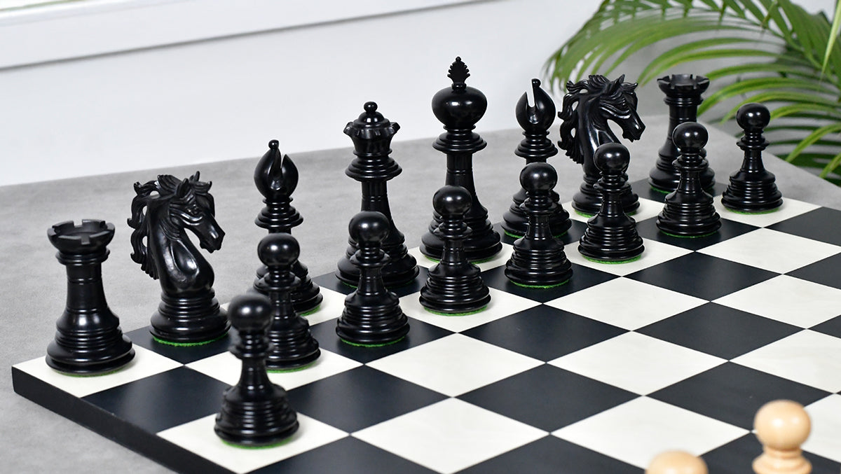 American Adios Series Luxury Chess Pieces in Ebony / Boxwood - 4.4" King