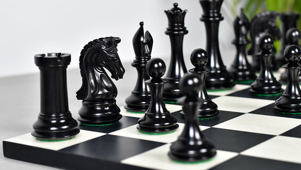 The 4.4 Inch Luxury Imperial Collector Series Artisan Chess Pieces Triple Weighted in Ebony and Boxwood - 1850 GMS
