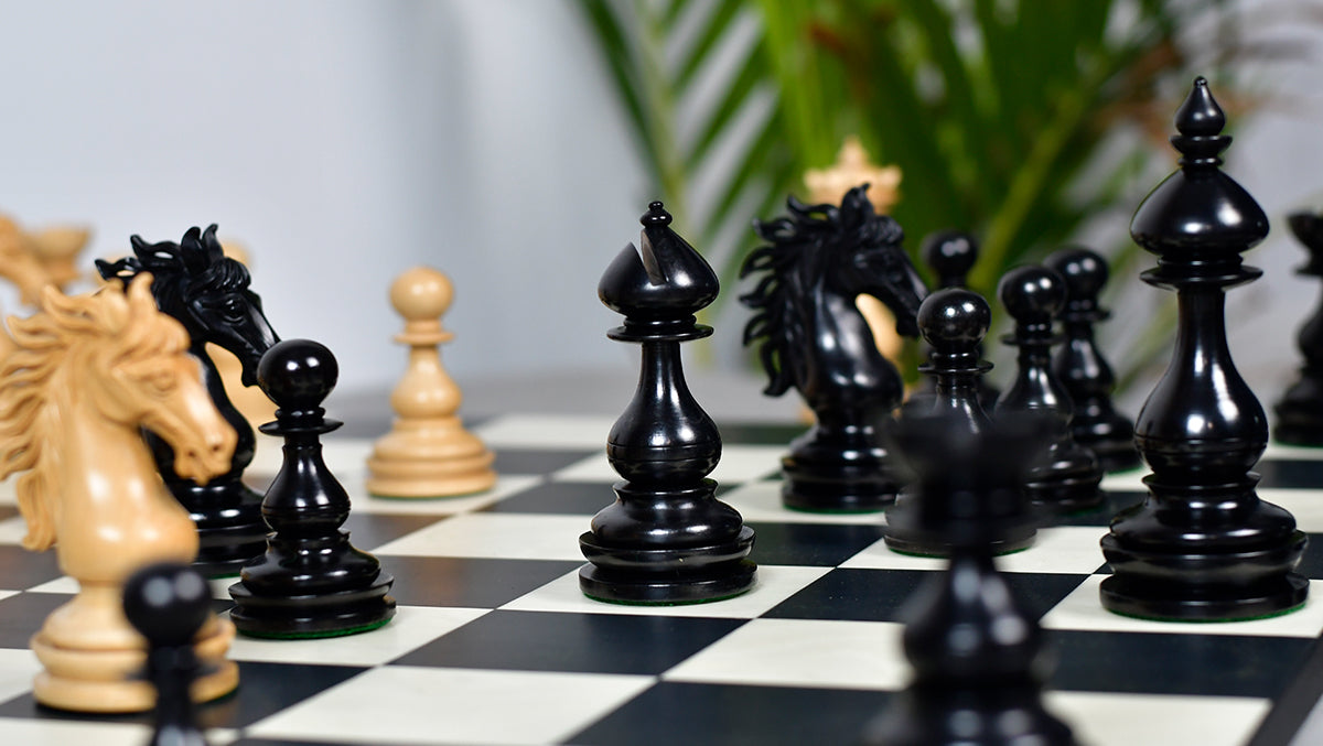 Wild Stallion Luxury Chess Pieces in Ebony & Boxwood - 4.4" King
