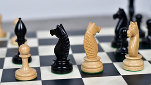 The Repro of Averbakh 1949 Moscow Chess Championship Chess Pieces in Ebonized & Boxwood 4.20 inch King - 1130 Grams Weight