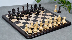 3.8'' New Columbian Staunton Series Chess Pieces in Rosewood & Boxwood - 1100 grams