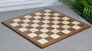 Combo Of 1959 World Chess Championship Russian Zagreb Weighted Chess Pieces in Sheesham / Natural Boxwood 4.14" - King With Wooden Walnut / Maple Chess Board