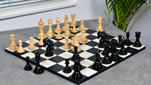 The Arabian Knight Series Artisan Staunton Luxury Chess Pieces in Ebony & Boxwood - 4.2" King