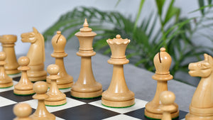 1900s' American Chess Company Reproduction Tournament Chess Set - In Ebony & Boxwood 3.8" King