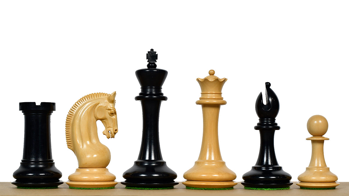 The Red Rum Luxury Staunton Series Chess Pieces in Ebony / Boxwood - 4.4" King