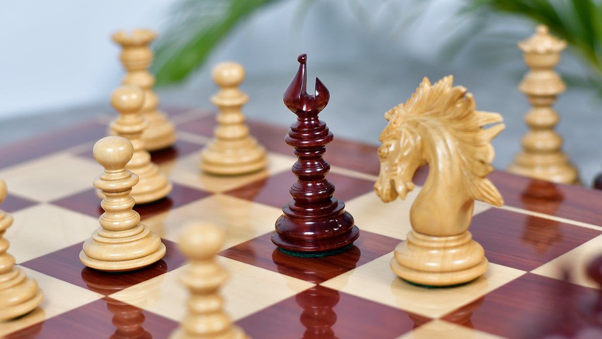 St. Petersburg Luxury Artisan Series Chess Pieces in Bud Rosewood / Boxwood - 4.3" King