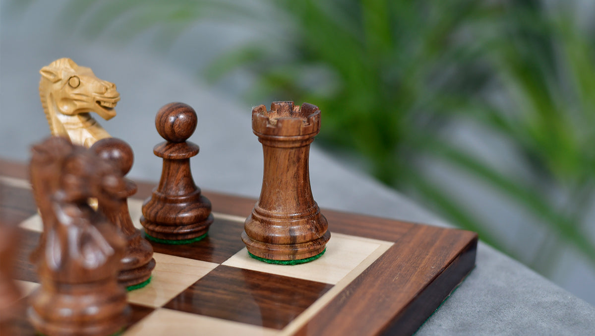 3.0'' Laughing Knight Staunton Chess Set- Chess Pieces Only - Weighted Sheesham Wood