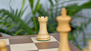 Craftsman Knight Staunton Chess Pieces in Sheesham Wood & Boxwood - 3.9" King - Best Seller