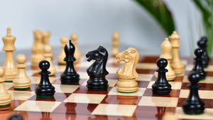 Laughing Knight Staunton Series Chess Pieces in Ebonized & Boxwood - 3.0" King