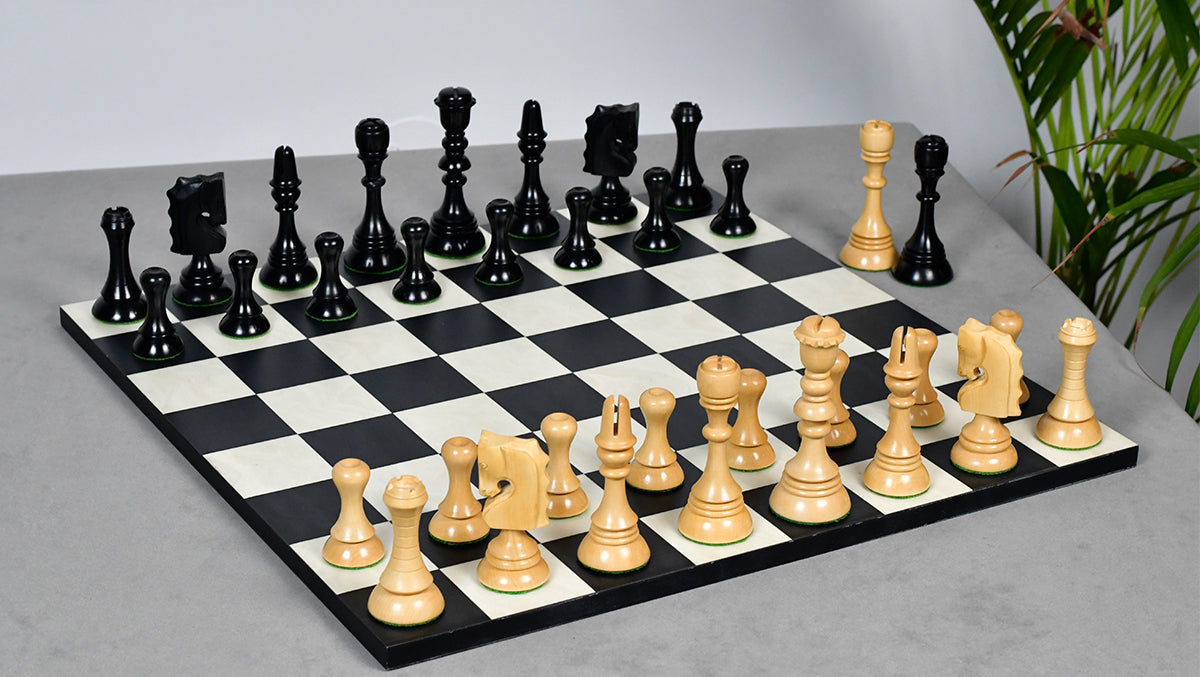 Historic 1929 Barcelona "Joc Catalan" Chess Pieces in Ebony & Boxwood - 4.3" King