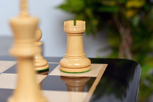 1972 Fischer-Spassky Staunton Pattern Chess Pieces V2.0 in Ebonized Boxwood & Natural Boxwood - 3.7" King