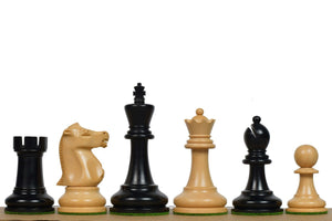 1972 Fischer-Spassky Staunton Pattern Chess Pieces V2.0 in Ebonized Boxwood & Natural Boxwood - 3.7" King
