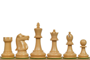 1972 Fischer-Spassky Staunton Pattern Chess Pieces V2.0 in Ebonized Boxwood & Natural Boxwood - 3.7" King
