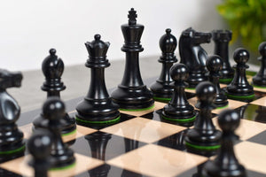 1972 Fischer-Spassky Staunton Pattern Chess Pieces V2.0 in Ebonized Boxwood & Natural Boxwood - 3.7" King