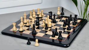 Classic 101 Staunton Series Club Sized Wooden Chess Pieces In Ebony Wood & Box Wood - 3.0" King