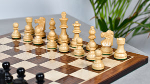 French Lardy Exclusive Wooden Chess Pieces – Handcrafted Ebonized & Boxwood | 3" King with Extra Queen