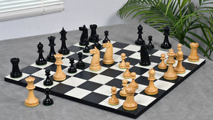 1900s' American Chess Company Reproduction Tournament Chess Set - In Ebony & Boxwood 3.8" King
