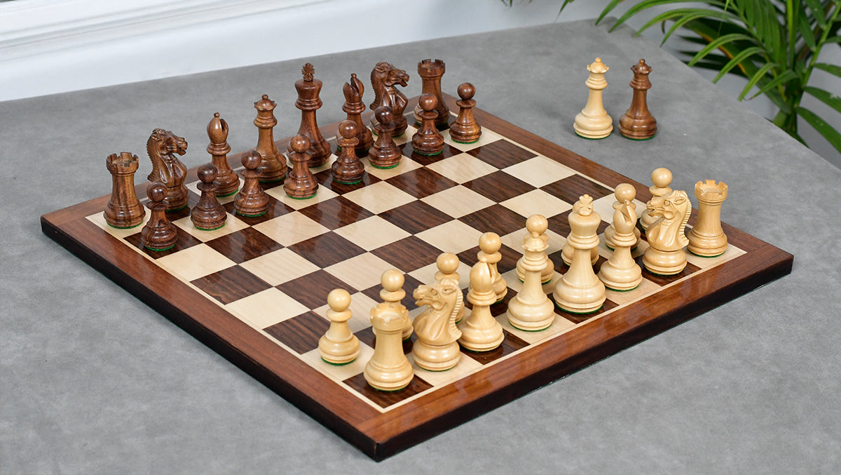 3.0'' Laughing Knight Staunton Chess Set- Chess Pieces Only - Weighted Sheesham Wood