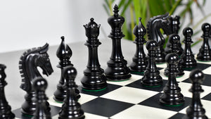 War Admiral Antiqued Chess Pieces – 4.4" King – Handcrafted Staunton Design in Ebony Wood & Antiqued Boxwood