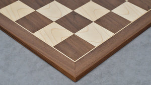 Combo Of 1959 World Chess Championship Russian Zagreb Weighted Chess Pieces in Sheesham / Natural Boxwood 4.14" - King With Wooden Walnut / Maple Chess Board
